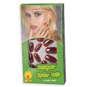  Red Spider Print Fake Nails Toys & Games