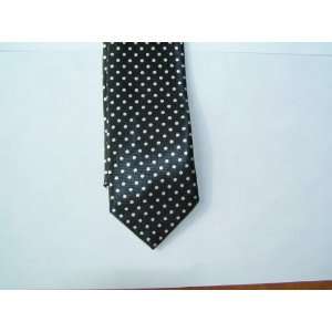  small white polka dot tie necktie unisex black background 