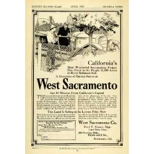  1913 Ad West Sacramento California Agriculture Real Estate 
