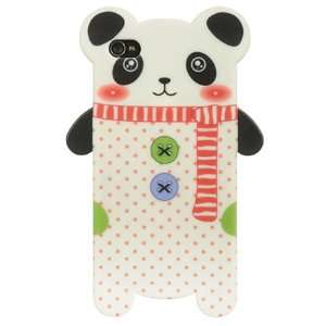 iPhone 4 and 4S 3D Silicone Skin Case   White Panda (Package include a 