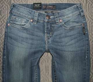NWT SILVER SIZE 25 X 33 AIKO BOOT CUT STRETCH JEANS MISSES NEW WITH 