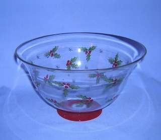 Pfaltzgraff Winterberry Handpainted Glass Salad Serving Bowl  