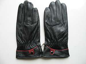 Womens Real sheep skin Winter gloves /black/sale  