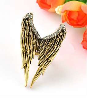   Adjust Rhinestone Greek mythology angel Wing cowgirl biker Ring  