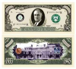 Franklin D Roosevelt FDR Million Dollar Bill (5/$3.00)  
