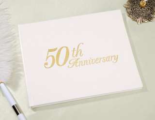 50TH WEDDING ANNIVERSARY GUEST BOOK GOLD  