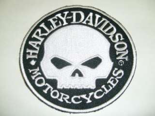 Harley Davidson Motorcycle Classic White Willie G Skull Back Patch 8 