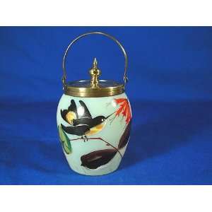 Brass and Opalescent Glass Jam Jar:  Kitchen & Dining