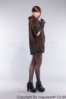 611 new real A+mink fur black/brown coat/vest/Shawl/cape L  