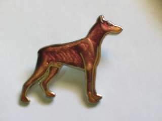 Doberman Pin Badge Dog PIN Brown 3/4  