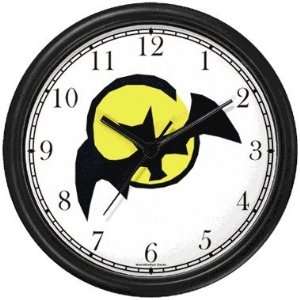 Vampire Bat and Moon Wall Clock by WatchBuddy Timepieces (Hunter Green 