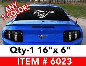 MUSTANG RUNNING HORSE LARGE DECAL STICKER 16x6 #6023  
