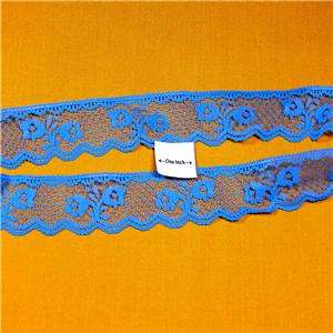 Royal Blue Lace Scalloped Edge (on One Side) Fabric Trim, 1.5 Wide 