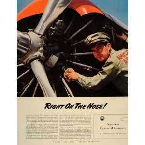 1941 Ad American Cyanamid Airplane Propeller Mechanic   Original Print 