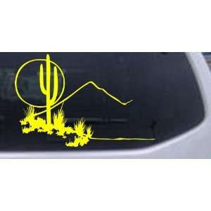   Western Cactus Moon Scene Western Car Window Wall Laptop Decal Sticker