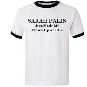  Spew On Sarah Palin: Custom Unisex Anvil Ringer T Shirt 