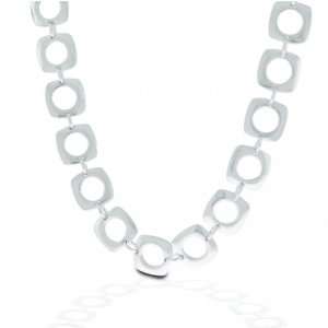   Jewelry Sterling Silver Cushion Square Toggle Necklace 16in: Jewelry