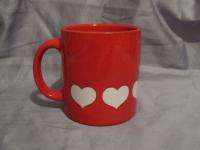 Waechtersbach W. Germany Red Coffee Mug with White Hearts  