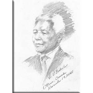 Portrait of Nelson Mandela, Nobel Peace Prize Laureate 22x30 Streched 