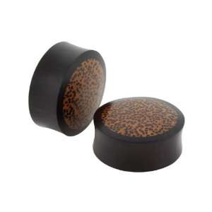 Pair of Solid Areng Wood with Coco Wood Inlay Double Flared Plugs 30mm 