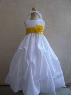 Junior prom girl white dress + color sash up to sz 20  