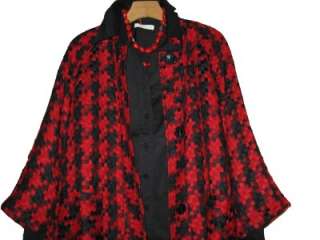 80 COLDWATER CREEK HOUNDSTOOTH CABIN JACKET PLUS XL 1X  
