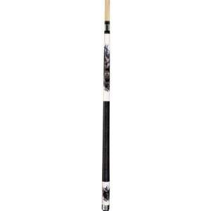   White Pool Cue with Howling Wolves Design Weight 20 oz Toys & Games
