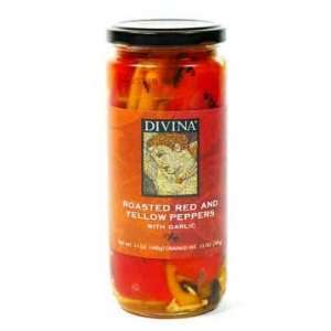 Divina Roasted Peppers with Garlic   pack of 4  Grocery 