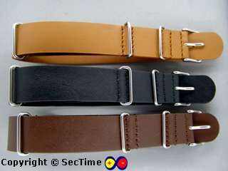 High quality leather watch strap NATO G10 Brown 18mm  
