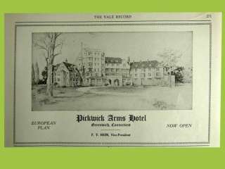 1920 PICKWICK ARMS HOTELGREENWICH, CONN. PHOTO AD  