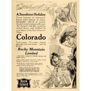  1910 Ad Rock Island Line Railroad Colorado Child Flower 