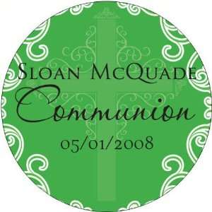 Wedding Favors Green Floral Pattern with Cross Design Personalized 