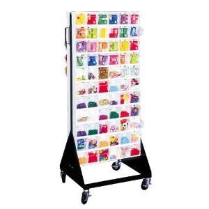  Mobile Clear Tip Out Tilt Bin Floor Display Stand   QFS248 