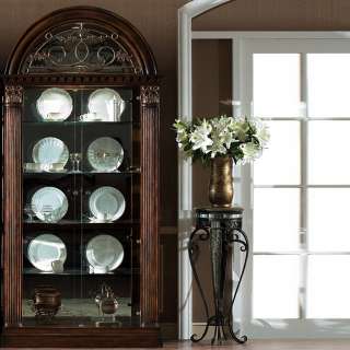 Antiqued Walnut Curio Display Cabinet FREE SHIPPING  