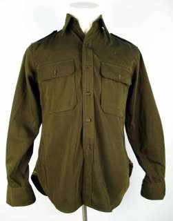 WW2 US Army Officer/NCO Olive Green Gabardine Shirt M  