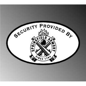 Security Provided By By Springfield Armory Vinyl Decal Bumper Sticker 