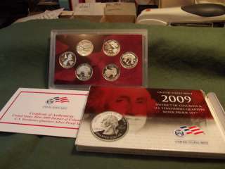 2009 6pc US Silver Proof Quarter Set, DC and 5 terr.  