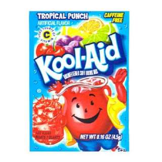 Kool Aid Tropical Punch Unsweetened Soft Drink Mix, 0.16 Ounce Packets 