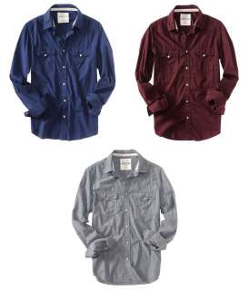 Aeropostale mens solid color snap button front shirt   Style #9791