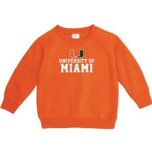  Miami Hurricanes Orange Toddler Formal Crewneck Sweatshirt 