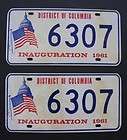 John F. Kennedy Inaugural License Plate Matched Set