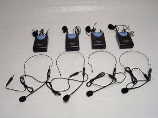 Deluxe 4 Channel VHF wireless Microphone Mic System  