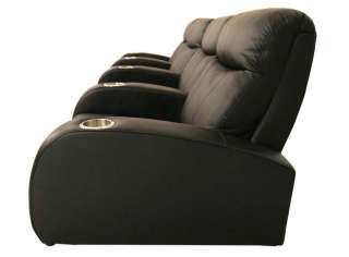 Rialto Home Theater Seating 4 Front Row Seats Black Leather Chairs 