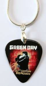 Green Day Guitar Pick Necklace + Free Matching Plectrum  