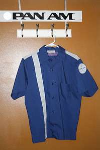 Vintage Pan Am American Airlines Short Sleeve Uniform Shirt with Logo 
