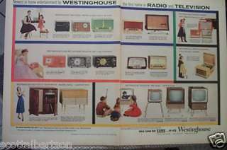 BIG WESTINGHOUSE RADIO TELEVISION VINTAGE AD 1955  