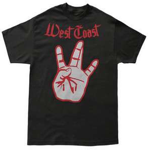 West Coast Hand Sign T Shirt Black California We Da West Cali Cal 
