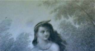   original 1847 engraving from Grahams magazine Indian girl  