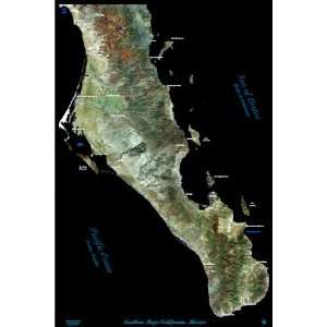  Southern Baja California, Mexico: The Satellite poster map 