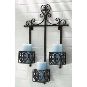   Scroll Design Three Cup Wall Mounted Candle Holder: Home Improvement
